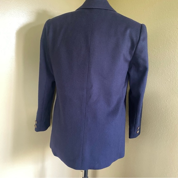 NEW Vintage Lands End with Tags Wool Cashmere Navy Single Button Blazer - Picture 6 of 17